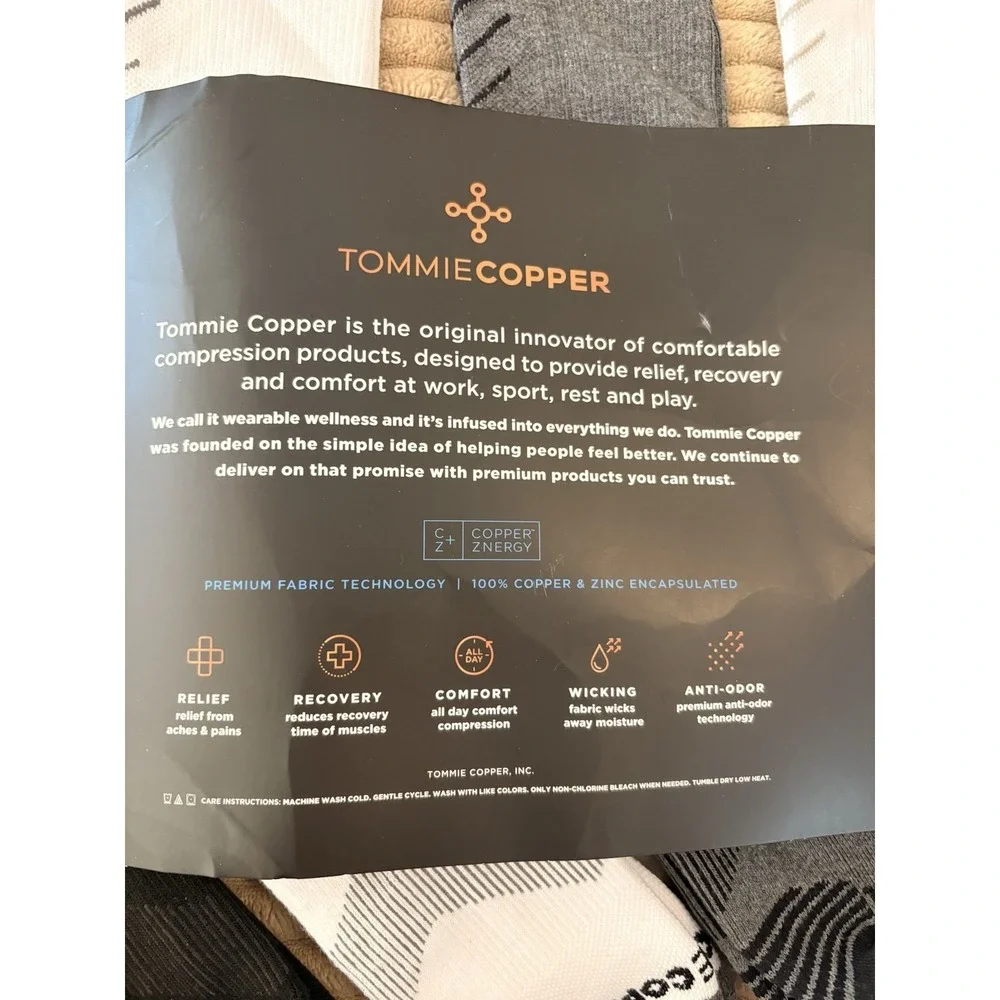 (4 PAIR)TOMMIE COPPER‎ Men's Compression Over-the-Calf Socks Stripe/ Size 9-11.5